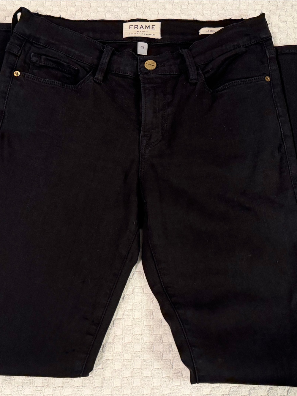 Frame Denim Men’s Black Slim Straight Jeans